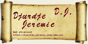 Đurđe Jeremić vizit kartica